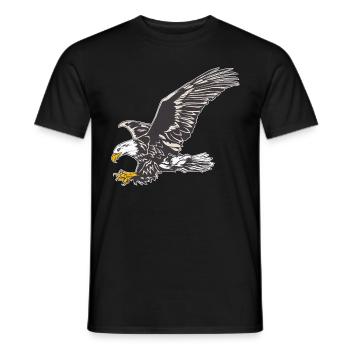 Aigle Liberté Aigle tête volante cadeau volant - T-shirt homme - noir - Devant - AI Model Male 178 light (178cm)
