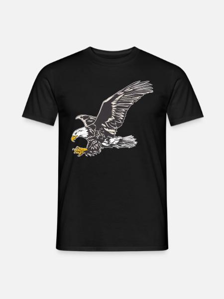 Aigle Liberté Aigle tête volante cadeau volant - T-shirt homme - noir