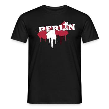 Farbkleckse Berliner Flagge - Männer T-Shirt - Schwarz - Vorne - AI Model Male 178 light (178cm)