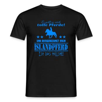 Isländer T-Shirt Islandpferd Island Pony - Männer T-Shirt - Schwarz - Vorne - AI Model Male 178 light (178cm)