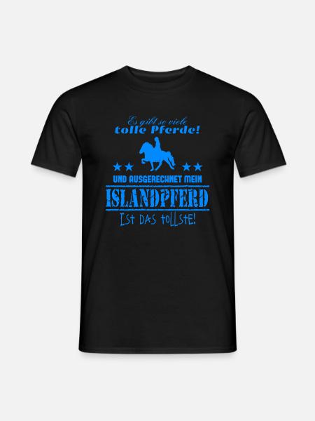 Isländer T-Shirt Islandpferd Island Pony - Männer T-Shirt - Schwarz