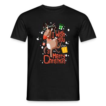 Chemises de Noël laides et laides Cher cerf - T-shirt homme - noir - Devant - AI Model Male 178 light (178cm)