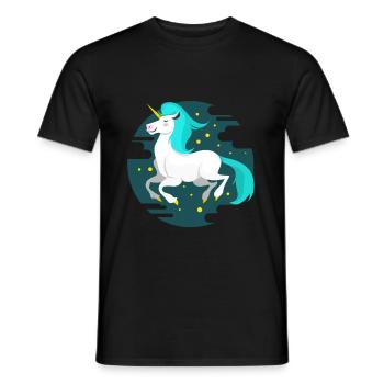 Étoiles de cheval licorne blague peluche paillettes - T-shirt homme - noir - Devant - AI Model Male 178 light (178cm)