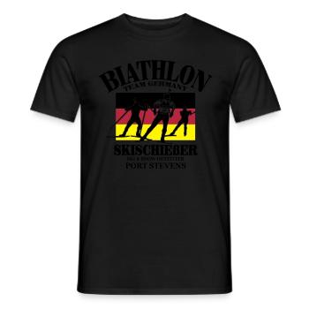 Biathlon - Langlauf - Oberhof - Ruhpolding - Männer T-Shirt - Schwarz - Vorne - AI Model Male 178 light (178cm)