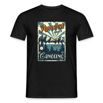 canoe kayak canoe canoeing - Men's T-Shirt - black - Front - AI Model Male 178 light (178cm)