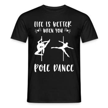 Pole Dance Pole Dancing Pole Dance Stripper - Men's T-Shirt - black - Front - AI Model Male 178 light (178cm)