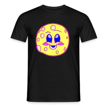 Lune laide Kawaii - T-shirt homme - noir - Devant - AI Model Male 178 light (178cm)