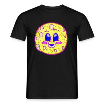 Lune laide Kawaii - T-shirt homme - noir - Devant - AI Model Male 178 light (178cm)