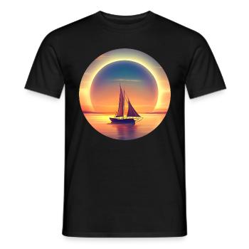 Sailing into the sunset - Men's T-Shirt - black - Front - AI Model Male 178 light (178cm)
