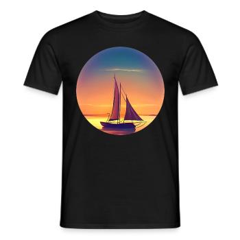 Segelboot Sunset Design - Männer T-Shirt - Schwarz - Vorne - AI Model Male 178 light (178cm)