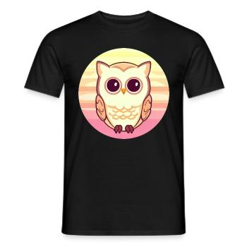 Eule Sunset Design - Männer T-Shirt - Schwarz - Vorne - AI Model Male 178 light (178cm)