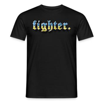fighter. Ukraine - Men's T-Shirt - black - Front - AI Model Male 178 light (178cm)