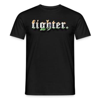 fighter. India - Men's T-Shirt - black - Front - AI Model Male 178 light (178cm)