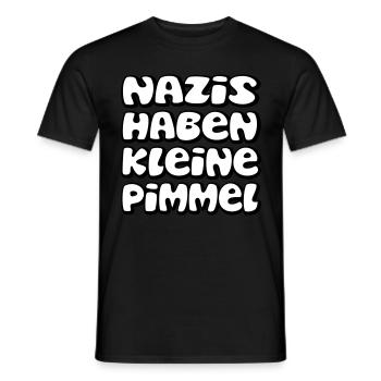 Nazis haben kleine Pimmel - Männer T-Shirt - Schwarz - Vorne - AI Model Male 178 light (178cm)