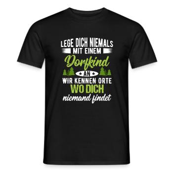 Enfant du village agriculteur paysan proverbes T-shirt - T-shirt homme - noir - Devant - AI Model Male 178 light (178cm)