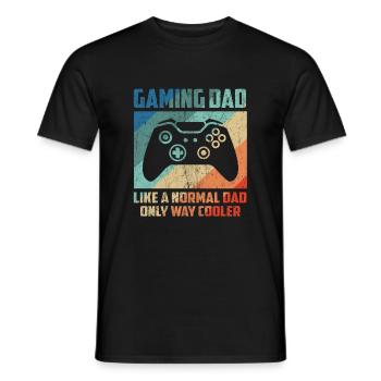 GAMER GAMING DAD PAPA VATER VATERTAG GESCHENK - Männer T-Shirt - Schwarz - Vorne - AI Model Male 178 light (178cm)