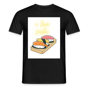 Sushi est l’amour - T-shirt homme - noir - Devant - AI Model Male 178 light (178cm)