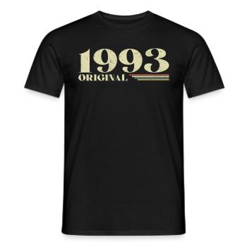 Original 1993 Vintage 1993 Birthday 1993 Retro - Men's T-Shirt - black - Front - AI Model Male 178 light (178cm)