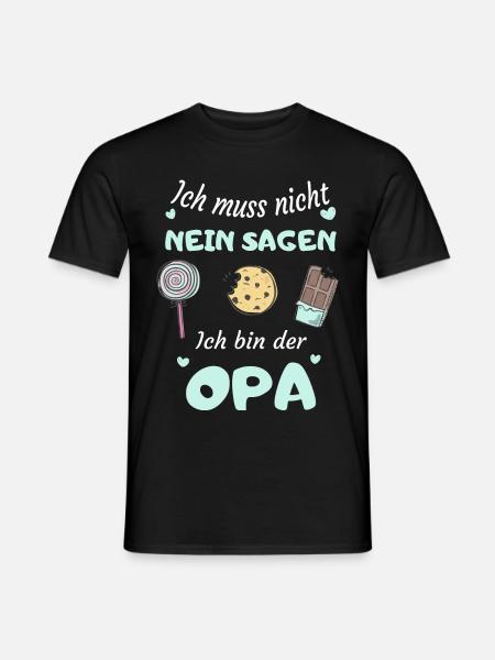 Opa Enkel Nein Sagen Shirt - Männer T-Shirt - Schwarz