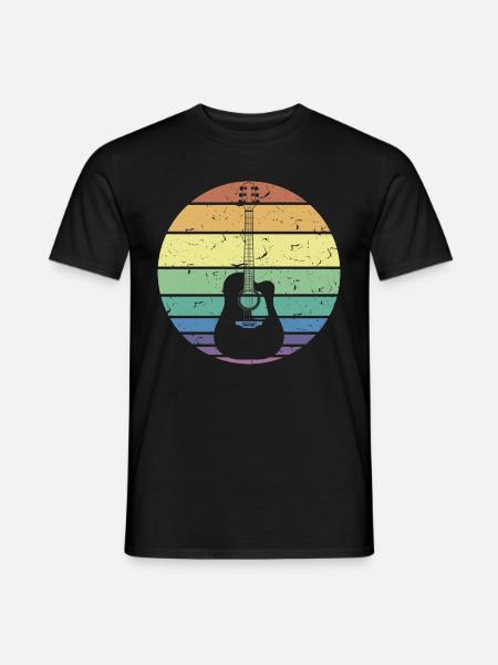 Retro Akustikgitarre Gitarrist Gitarrist Gitarrist Geschenk - Männer T-Shirt - Schwarz