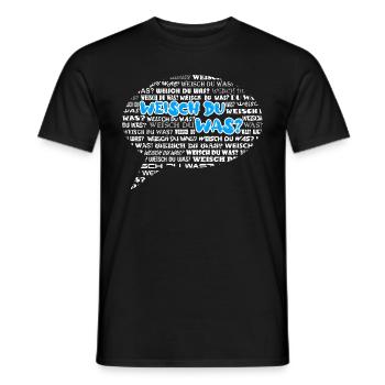 Weisch du was? Sprechblase Schweizerdeutsch blau - Männer T-Shirt - Schwarz - Vorne - AI Model Male 178 light (178cm)