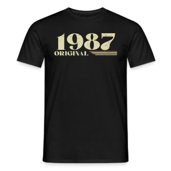 Original 1987 Vintage 1987 anniversaire 1987 rétro - T-shirt homme - noir - Devant - AI Model Male 178 light (178cm)