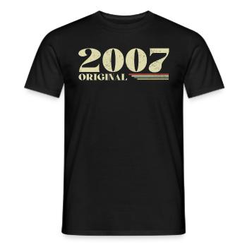Original 2007 Jahrgang 2007 Retro Jubiläum 2007 - Männer T-Shirt - Schwarz - Vorne - AI Model Male 178 light (178cm)