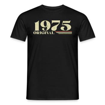 Original 1975 Vintage 1975 Anniversary 1975 Retro - Men's T-Shirt - black - Front - AI Model Male 178 light (178cm)