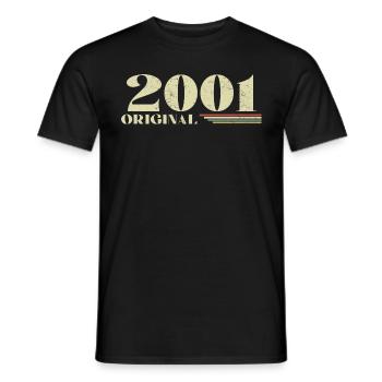 Original 2001 Vintage 2001 anniversaire 2001 rétro - T-shirt homme - noir - Devant - AI Model Male 178 light (178cm)