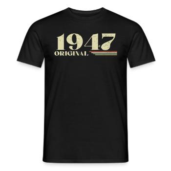 Original 1947 Vintage 1947 Birthday 1947 Retro - Men's T-Shirt - black - Front - AI Model Male 178 light (178cm)