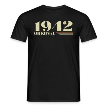Original 1942 Jahrgang 1942 Geburtstag 1942 Retro - Männer T-Shirt - Schwarz - Vorne - AI Model Male 178 light (178cm)