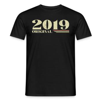 Original 2019 Jahrgang 2019 Retro Jubiläum 2019 - Männer T-Shirt - Schwarz - Vorne - AI Model Male 178 light (178cm)