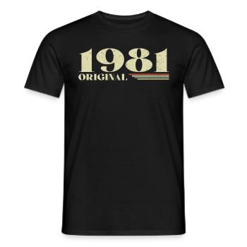 Original 1981 Jahrgang 1981 Retro Geburtstag 1981 - Männer T-Shirt - Schwarz - Vorne - AI Model Male 178 light (178cm)