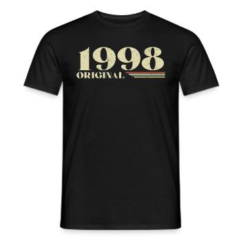 Original 1998 Jahrgang 1998 Retro Geburtstag 1998 - Männer T-Shirt - Schwarz - Vorne - AI Model Male 178 light (178cm)