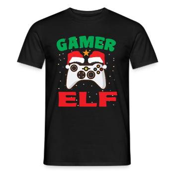 Gamer Elf - Männer T-Shirt - Schwarz - Vorne - AI Model Male 178 light (178cm)