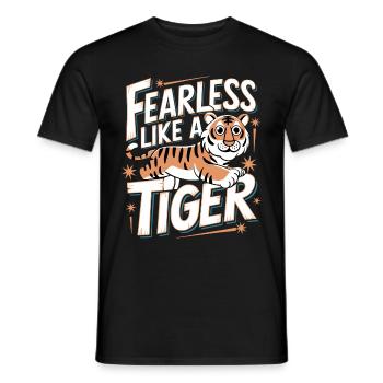 Tiger Tier Zoo Wildtier - Männer T-Shirt - Schwarz - Vorne - AI Model Male 178 light (178cm)