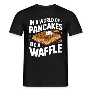 Gaufres Bonbons pour le petit-déjeuner - T-shirt homme - noir - Devant - AI Model Male 178 light (178cm)
