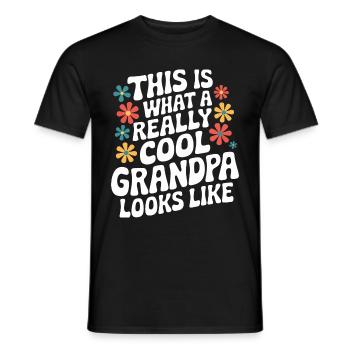 Papy Grand-père Famille Fête des pères - T-shirt homme - noir - Devant - AI Model Male 178 light (178cm)