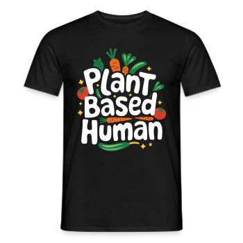 Végétarien Végétalien Végétarien Végétarien - T-shirt homme - noir - Devant - AI Model Male 178 light (178cm)