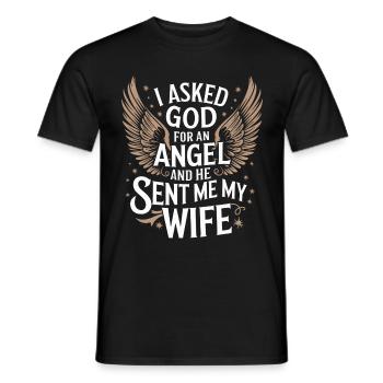 Femme Épouse Partenaire Famille Marié - T-shirt homme - noir - Devant - AI Model Male 178 light (178cm)