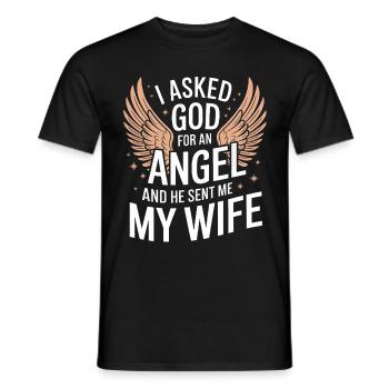 Woman Wife Partner Family Married - Men's T-Shirt - black - Front - AI Model Male 178 light (178cm)