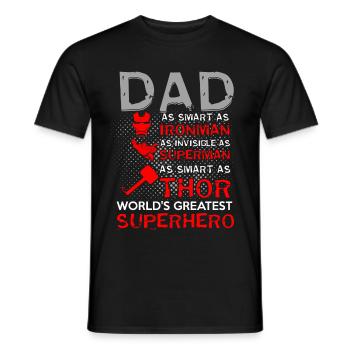 DAD SUPER HERO Design - Männer T-Shirt - Schwarz - Vorne - AI Model Male 178 light (178cm)