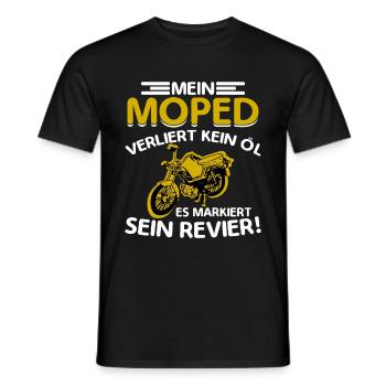 Mofa Moped Motorrad Roller Geschenkidee - Männer T-Shirt - Schwarz - Vorne - AI Model Male 178 light (178cm)