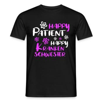 Krankenschwester Sprüche Happy Patient - Männer T-Shirt - Schwarz - Vorne - AI Model Male 178 light (178cm)