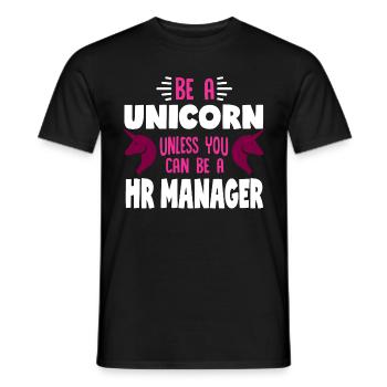 Pferd mit Horn oder HR Manager - Männer T-Shirt - Schwarz - Vorne - AI Model Male 178 light (178cm)