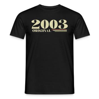 Original 2003 Vintage 2003 Retro Anniversary 2003 - Men's T-Shirt - black - Front - AI Model Male 178 light (178cm)
