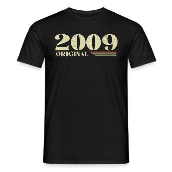 Original 2009 Jahrgang 2009 Retro Jubiläum 2009 - Männer T-Shirt - Schwarz - Vorne - AI Model Male 178 light (178cm)