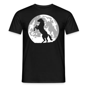 Pferd Vollmond - Männer T-Shirt - Schwarz - Vorne - AI Model Male 178 light (178cm)