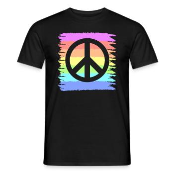 Hippie | Peace Sign Hippies Love Gift Ideas - Men's T-Shirt - black - Front - AI Model Male 178 light (178cm)