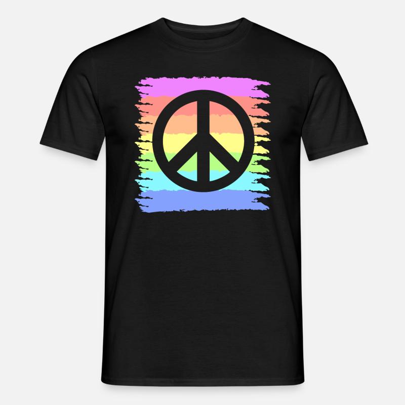 Hippie | Fredstegn Hippier elsker gaveideer - Mænd T-shirt - sort